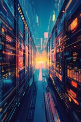 Wall Mural - illustration of data download 