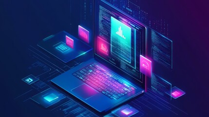 Wall Mural - illustration of data download 