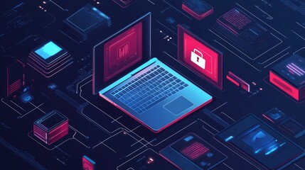 Wall Mural - illustration of data download 