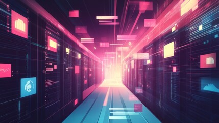 Wall Mural - illustration of data download 