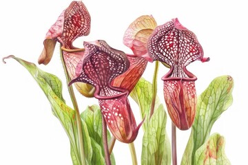 Sticker - Tropical pitcher plants anthurium blossom flower.