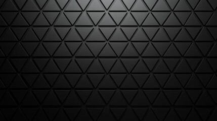 Poster - A dark wall of triangles. Black 3D rendering background.