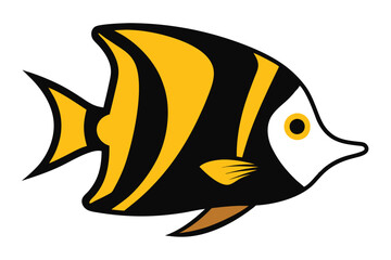 Wall Mural - Solid color Masked Angelfish animal vector design