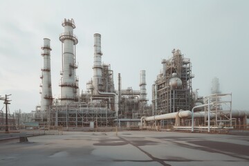 Canvas Print - Chemical plant architecture building refinery.  Image by rawpixel.