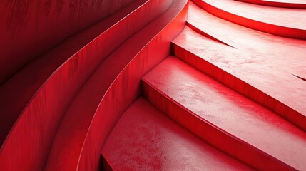 Abstract close-up of vibrant red curves creating a dynamic and modern visual effect.