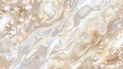 Canvas Print - Abstract white, mother-of-pearl background with pearls
