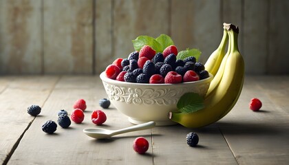 Wall Mural - Imperfectly Ripened Banana Against a Clean White Backdrop