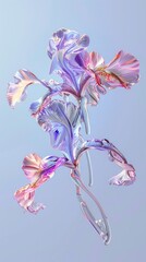 Poster - A flower with purple and pink petals is shown in a blue background