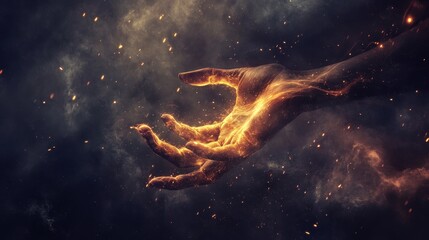 Poster - Mysterious Abstract Hand with Glowing Effects