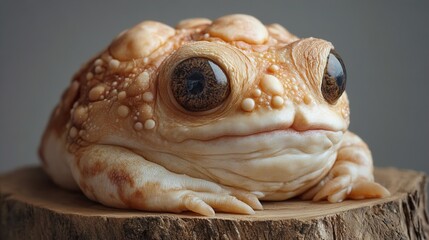 Canvas Print - Close Up of a Detailed Frog Sculpture