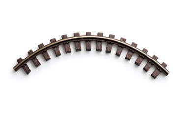 3d Railway rails top view isolated on white background