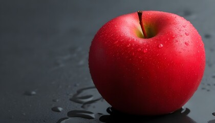 Vibrant Red Apple Resting Elegantly on a Pristine White Surface