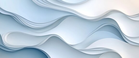 Poster - Abstract white banner with shapes. For use as a company banner, formal backdrop, prestigious voucher, luxe invitation, wallpaper or background