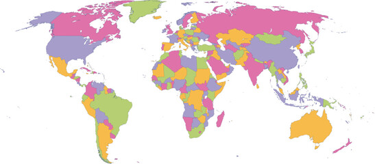  World Map with four colours