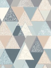 Poster - The background texture of the wallpaper is an ornament of various triangles with tiles