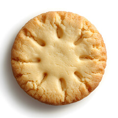 Wall Mural - Butter tasty cookie or biscuit top view isolated on white background