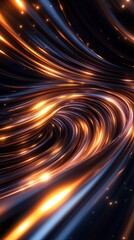 Aufkleber - Abstract glowing wave, dark background