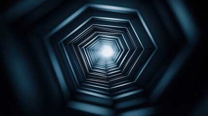 Aufkleber - Abstract hexagonal tunnel with light
