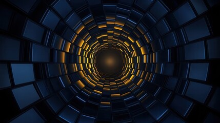 Leinwandbilder - Abstract tunnel with glowing geometric shapes