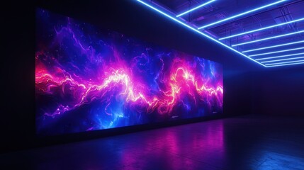 Poster - Colorful abstract lightning design on wall