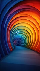 Leinwandbilder - Colorful abstract tunnel design, white isolate background