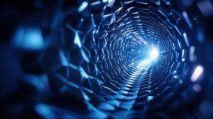 Poster - Futuristic tunnel with glowing light