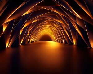 Poster - Illuminated abstract architectural tunnel