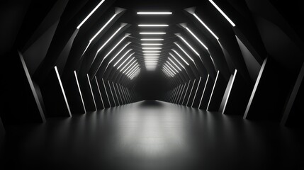 Aufkleber - Modern corridor with dramatic lighting effects