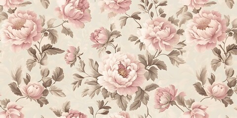  Illustration for background, postcards in vintage style with flowers, bows. Retro style