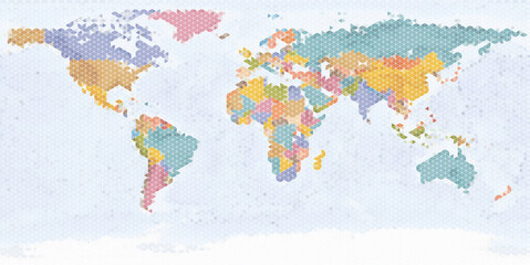  World Map From Triangles Infographic Element Vector