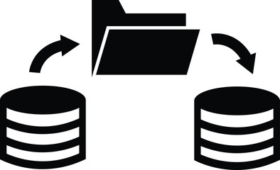 Poster - Data migration icon. Data migration analyst sign. File backup symbol. flat style.