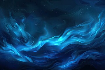 Poster - A mesmerizing abstract background featuring flowing blue waves and ethereal light, perfect for artistic and modern designs.