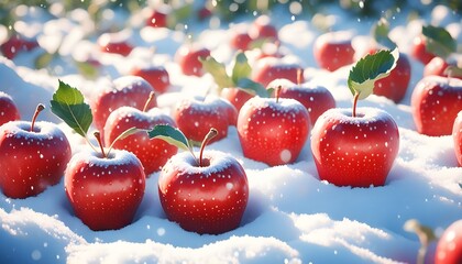 Wall Mural - Capturing the Vibrant Beauty of Red Apples through a Smartphone Lens