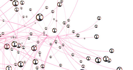 Leinwandbilder - Falling cyber particles. Big data stream. 3d