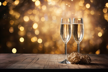 Two glasses with champagne