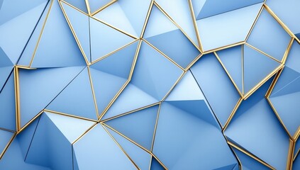 Poster - A 3D rendering of a triangulated surface. Modern background. A futuristic polygonal shape. Low poly minimalist design. Ideal for poster, cover, branding, banner, and placard.