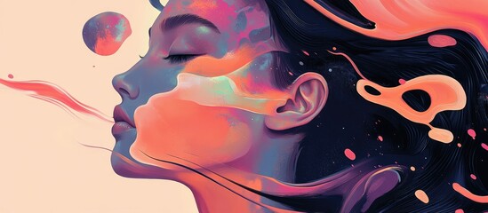 Wall Mural - Surreal abstract portrait illustration