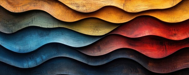 Sticker - Abstract Wooden Waves