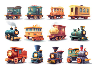 3d cartoon train illustration