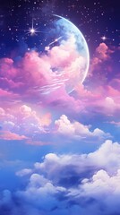 Wall Mural - space with the moon cloud astronomy outdoors.