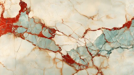 Wall Mural - Red and White Marble, Marbled, Abstract Image, Texture, Pattern Background, Wallpaper, Cover and Screen of Smartphone, PC, Laptop, 9:16 and 16:9 Format