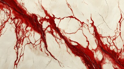 Wall Mural - Red and White Marble, Marbled, Abstract Image, Texture, Pattern Background, Wallpaper, Cover and Screen of Smartphone, PC, Laptop, 9:16 and 16:9 Format