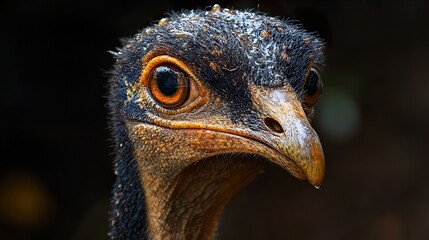 Poster - Close-up Portrait of a Cassowary Bird with Sharp Focus on its Eye and Beak