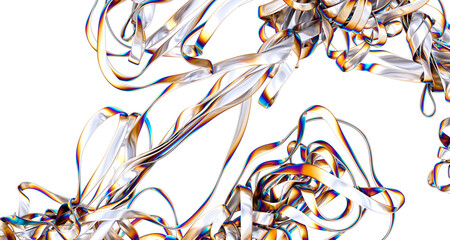 Poster - Ethereal Holographic Dreamscape: Immerse Yourself in a Transcendent 3D Holographic Display