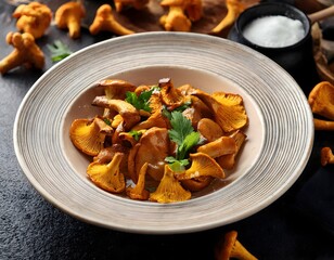 Chanterelle mushrooms sauteed in butter