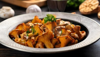 Chanterelle mushrooms sauteed in butter