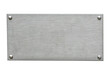© Tony Baggett - Distressed stainless steel plaque with a brush silver metal texture and screws, png file cut out and isolated on a transparent background, signage stock photo image