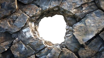 Wall Mural - white hole breaking through rock