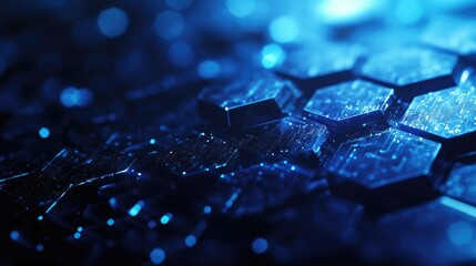 Poster - Abstract technological backdrop featuring hexagonal shapes