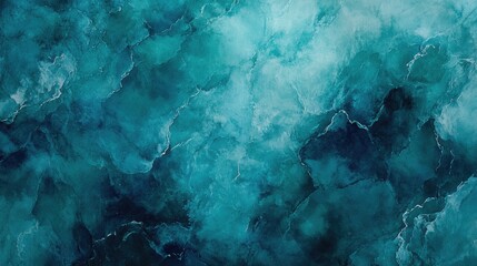 Poster - Abstract turquoise watercolor texture featuring a stone like appearance accented by a dark vignette viewed from above